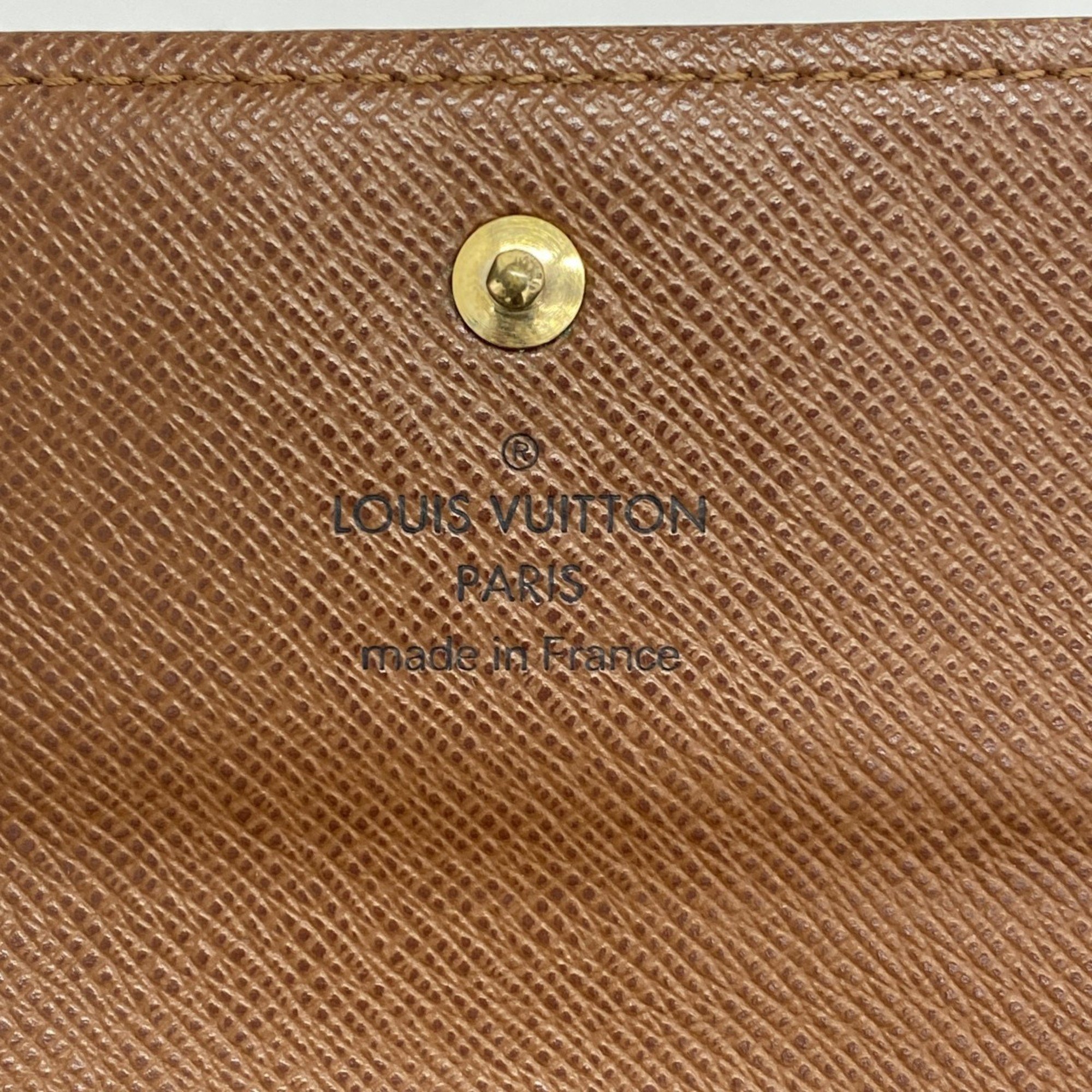 Louis Vuitton Tri-fold Wallet Monogram Portefeuille Elise M61654 Brown Men's Women's