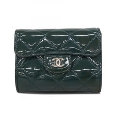 Chanel Wallet/Coin Case Matelasse Patent Leather Green Women's