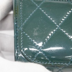 Chanel Wallet/Coin Case Matelasse Patent Leather Green Women's