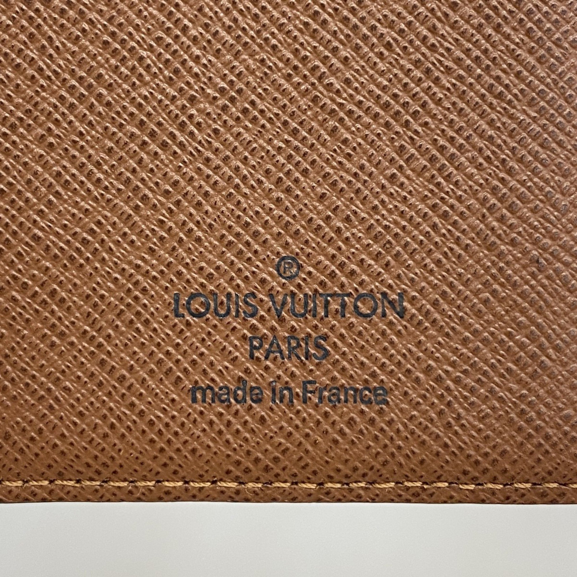 Louis Vuitton Long Wallet Monogram Portefeuille Brazza M66540 Brown Men's