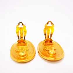 Chanel Earrings Coco Mark Oval GP Plated Gold Ladies