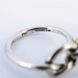 Tiffany Ring Love Knot K18YG Yellow Gold Silver 925 Size 9 Ladies