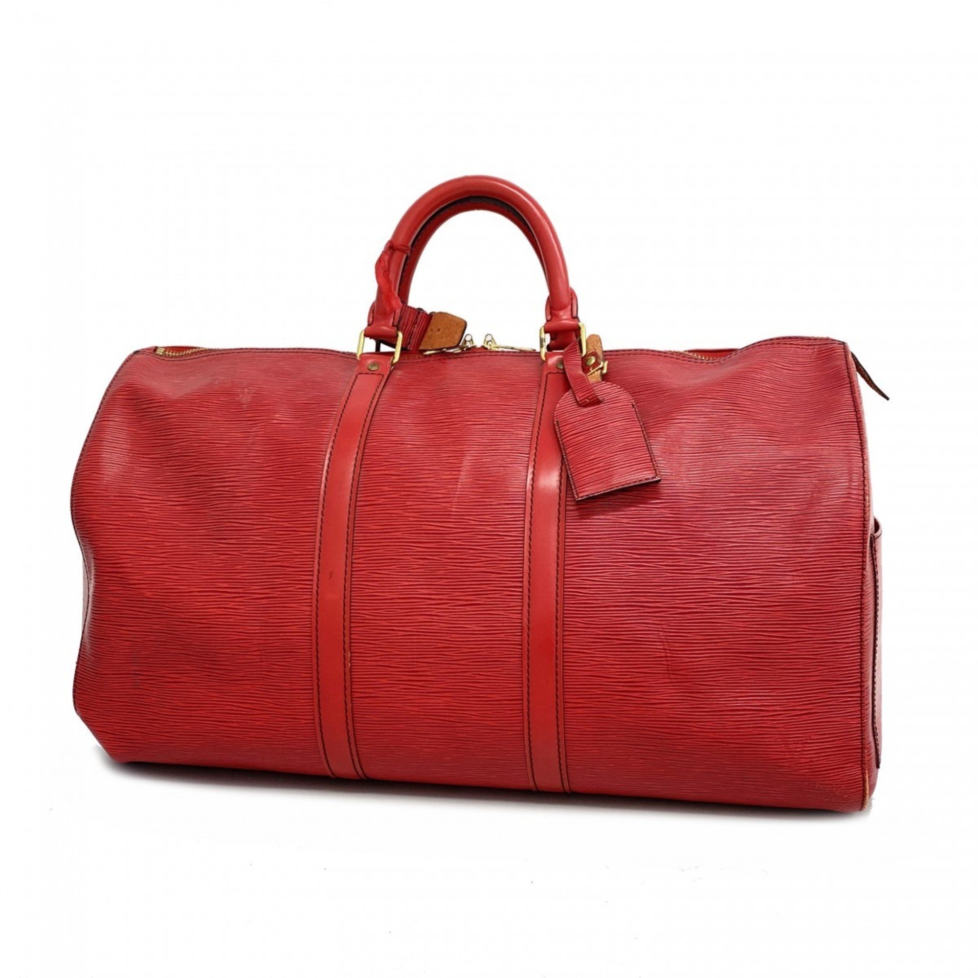 Louis Vuitton Boston Bag Epi Keepall 50 M42967 Castilian Red Men's Women's