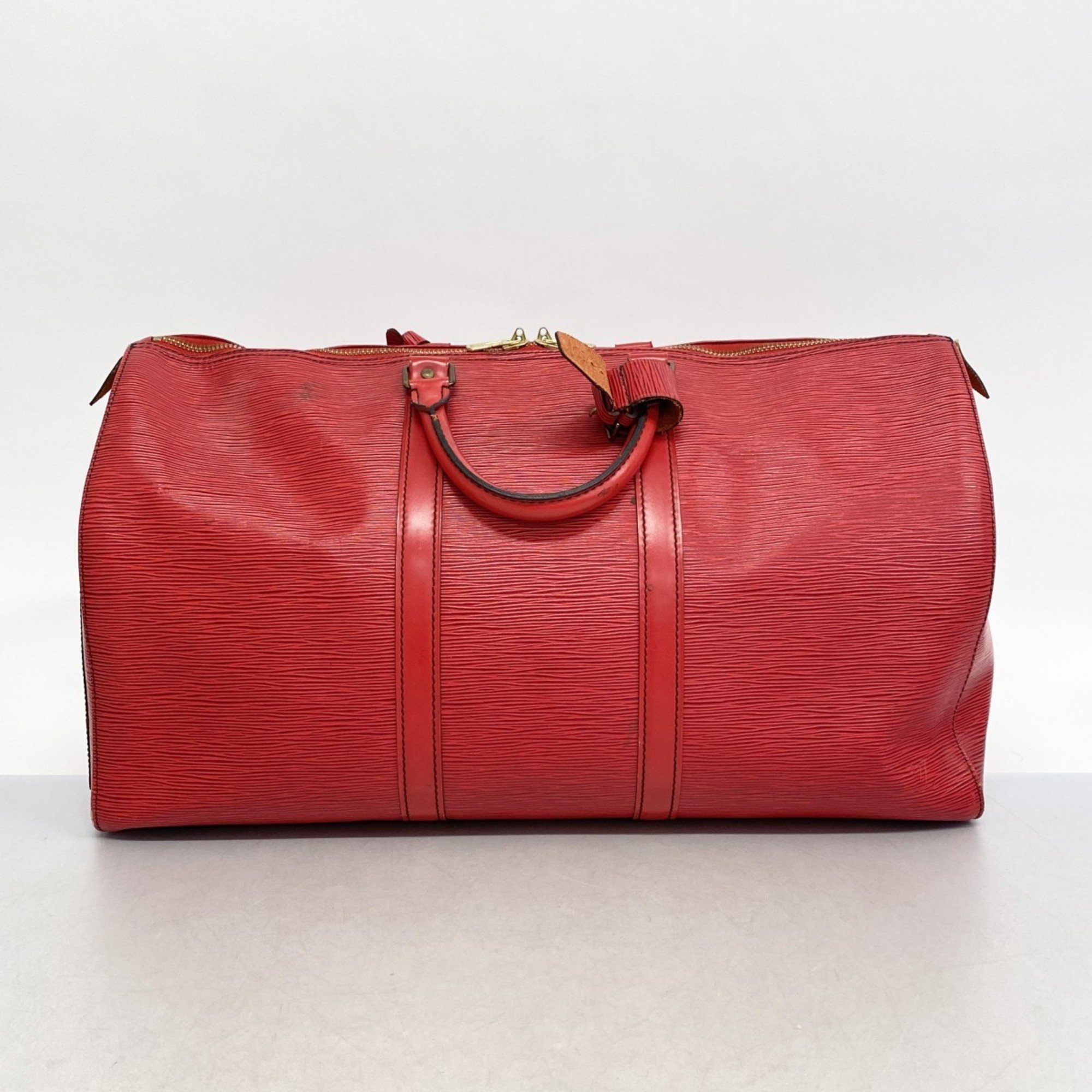 Louis Vuitton Boston Bag Epi Keepall 50 M42967 Castilian Red Men's Women's