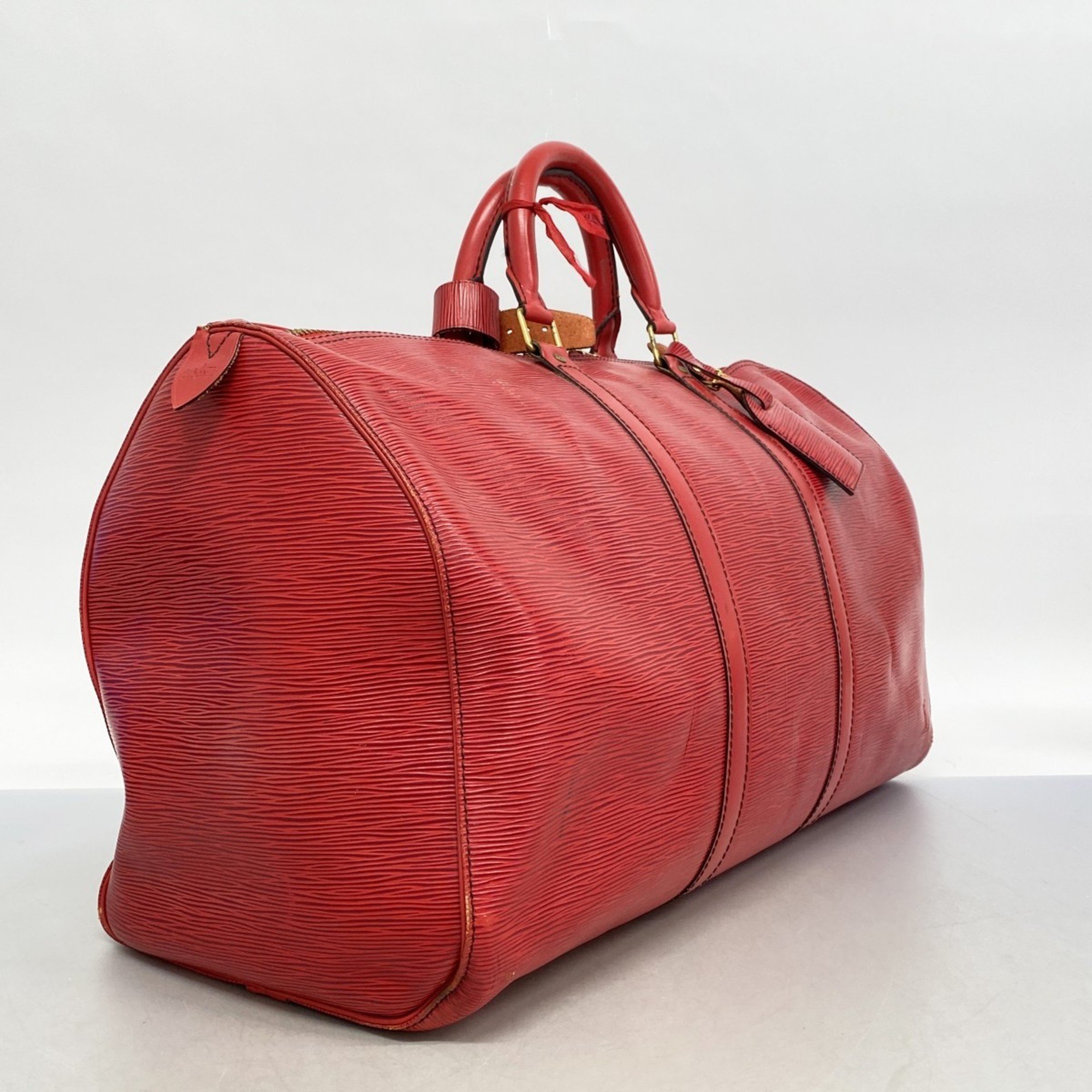 Louis Vuitton Boston Bag Epi Keepall 50 M42967 Castilian Red Men's Women's