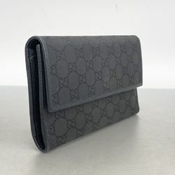 Gucci Tri-fold Long Wallet GG Nylon 257303 Black Men's Women's