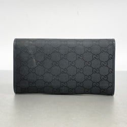 Gucci Tri-fold Long Wallet GG Nylon 257303 Black Men's Women's