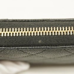 Chanel Long Wallet Matelasse Caviar Skin Black Women's