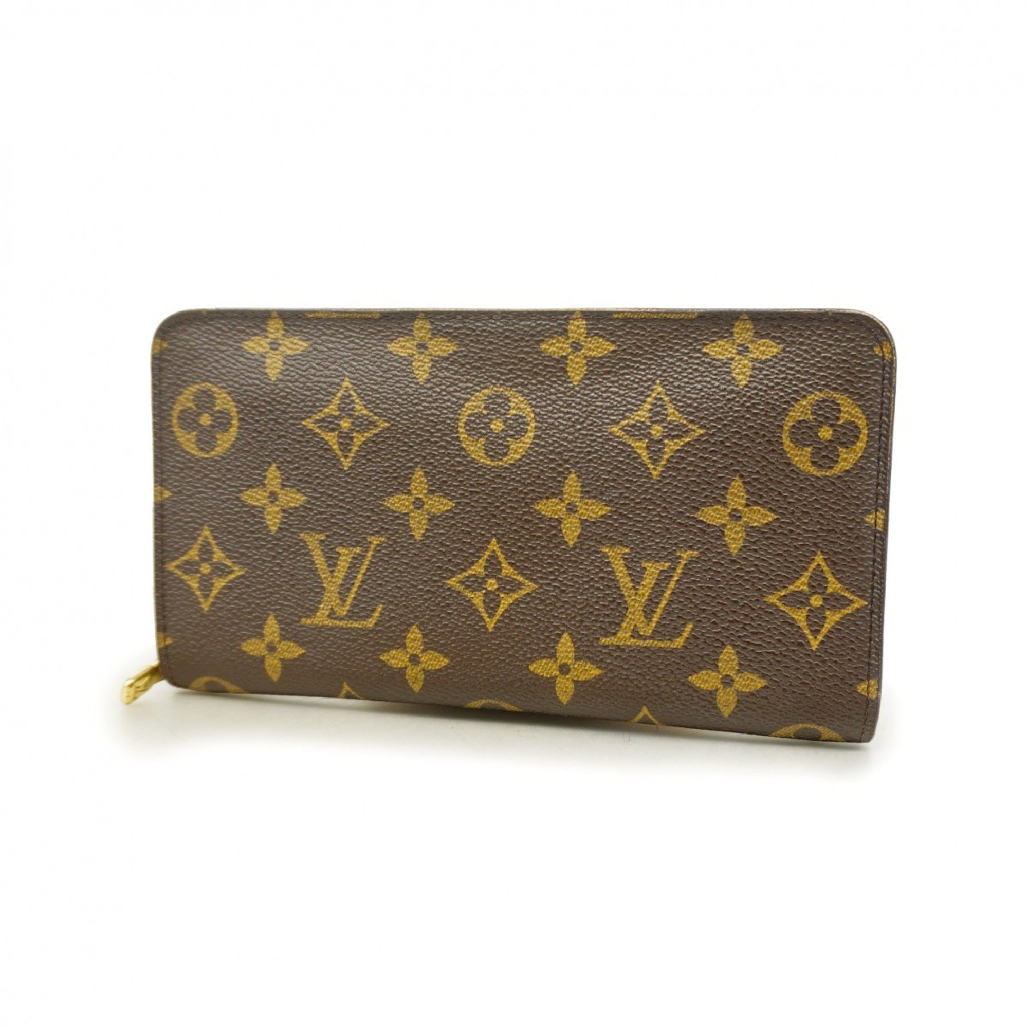 Louis Vuitton Long Wallet Monogram Porto Mone Zip M61727 Brown Women's