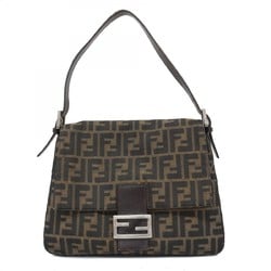 Fendi Handbag Zucca Mamma Bucket Nylon Canvas Brown Women's