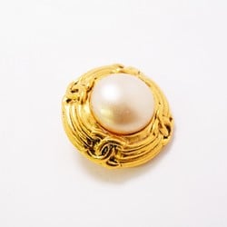 Chanel Earrings Coco Mark Circle Fake Pearl GP Plated Gold Ladies