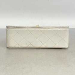 Chanel Shoulder Bag Matelasse Lambskin White Women's