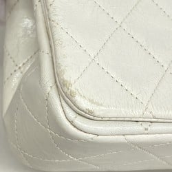 Chanel Shoulder Bag Matelasse Lambskin White Women's