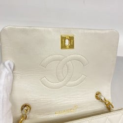 Chanel Shoulder Bag Matelasse Lambskin White Women's