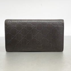 Gucci Tri-fold Long Wallet Guccissima 257303 Leather Brown Champagne Men's Women's