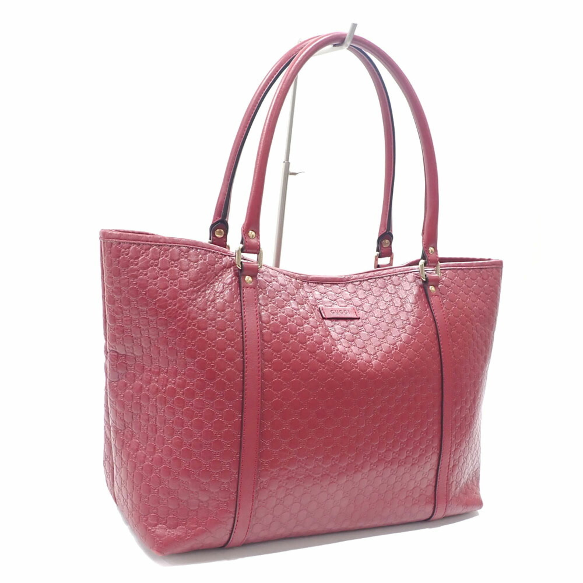 Gucci Tote Bag Micro Guccissima Women's Red Leather 449647 Handbag