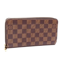 Louis Vuitton Round Long Wallet Damier Ebene Zippy Women's N41661 Brown