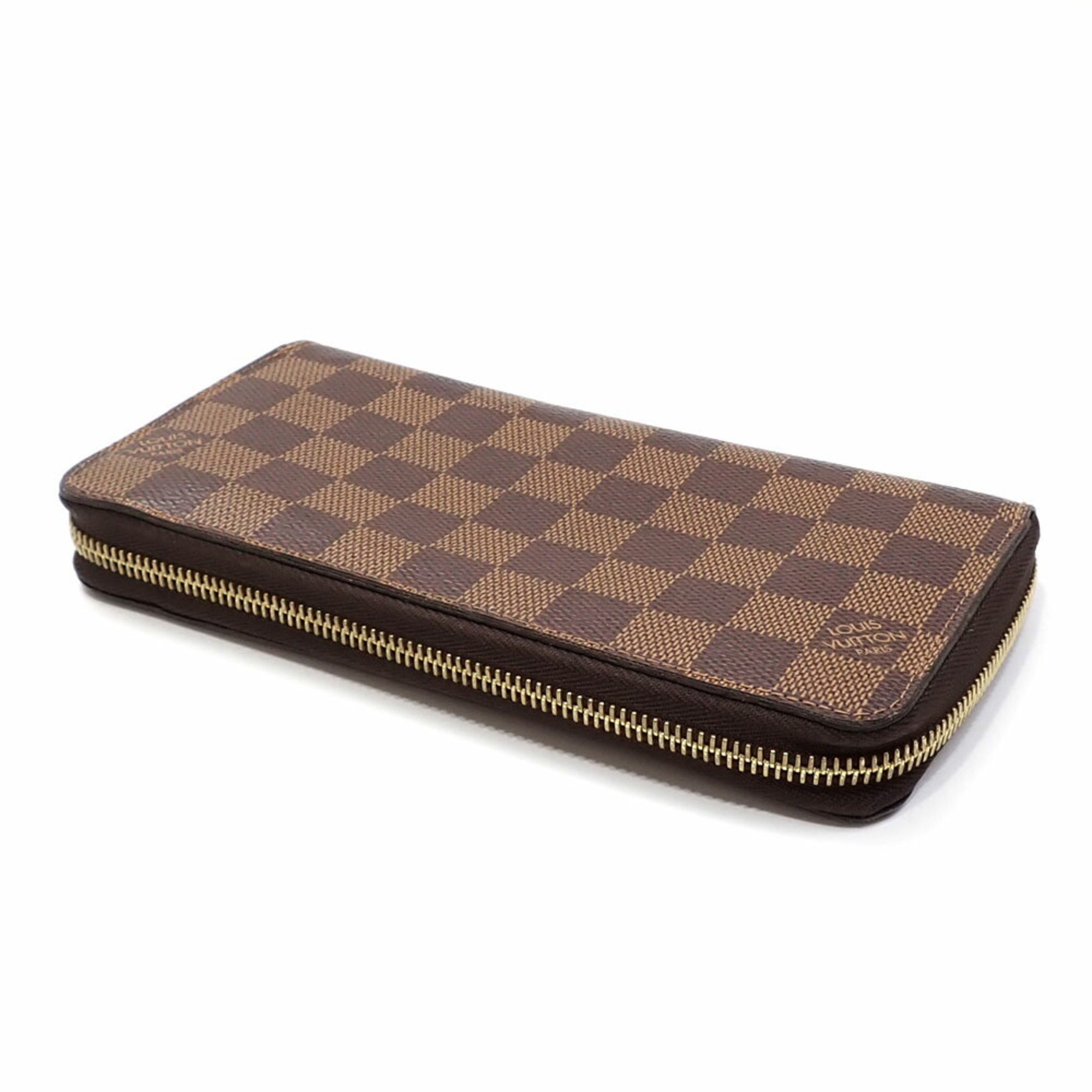 Louis Vuitton Round Long Wallet Damier Ebene Zippy Women's N41661 Brown