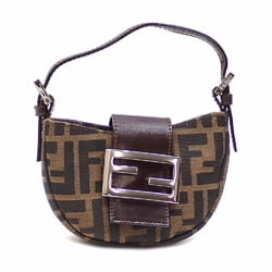 Fendi Handbag Zucca Croissant Women's Brown Canvas Pouch