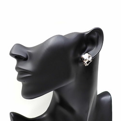 Van Cleef & Arpels Pure Alhambra Earrings for Women, Black Shell, K18WG, 11.5g, 750, 18K White Gold, VCA