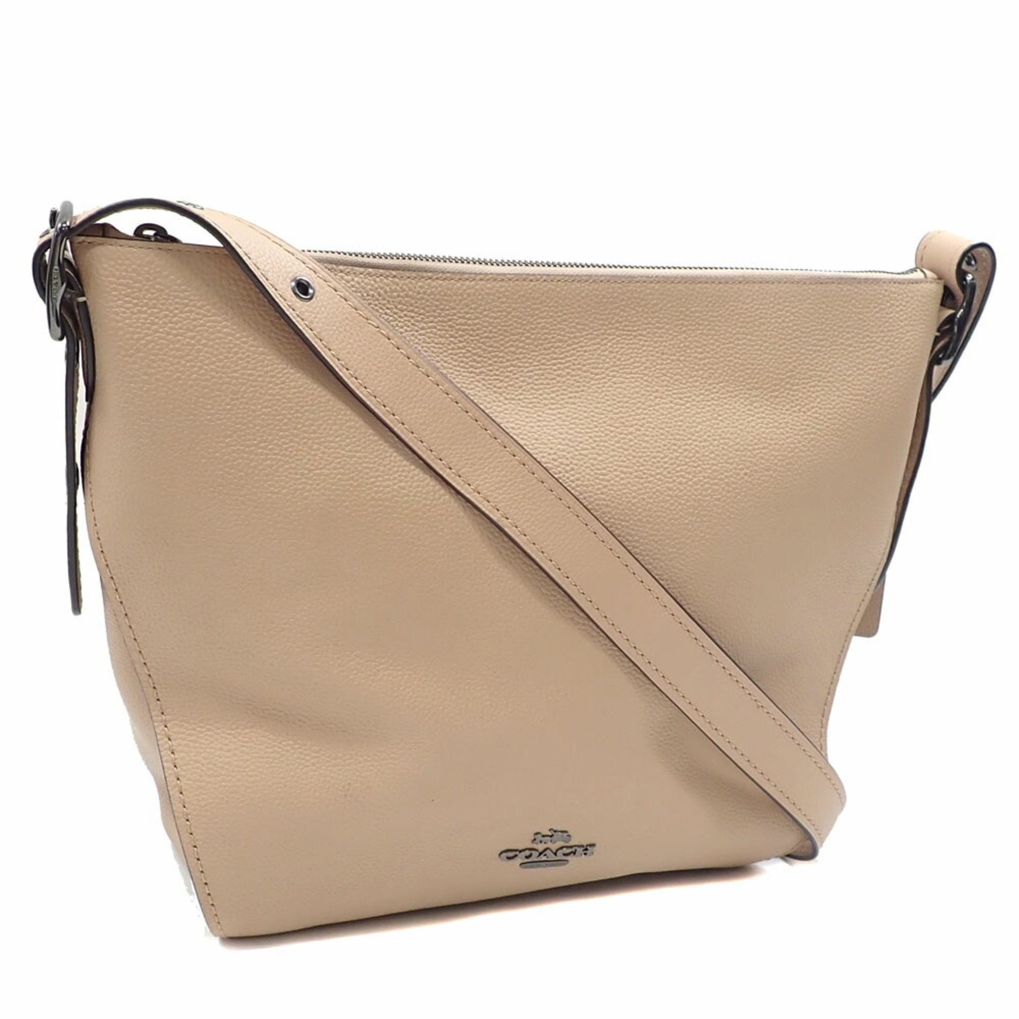 Coach shoulder bag for women, beige leather 21378 A215199