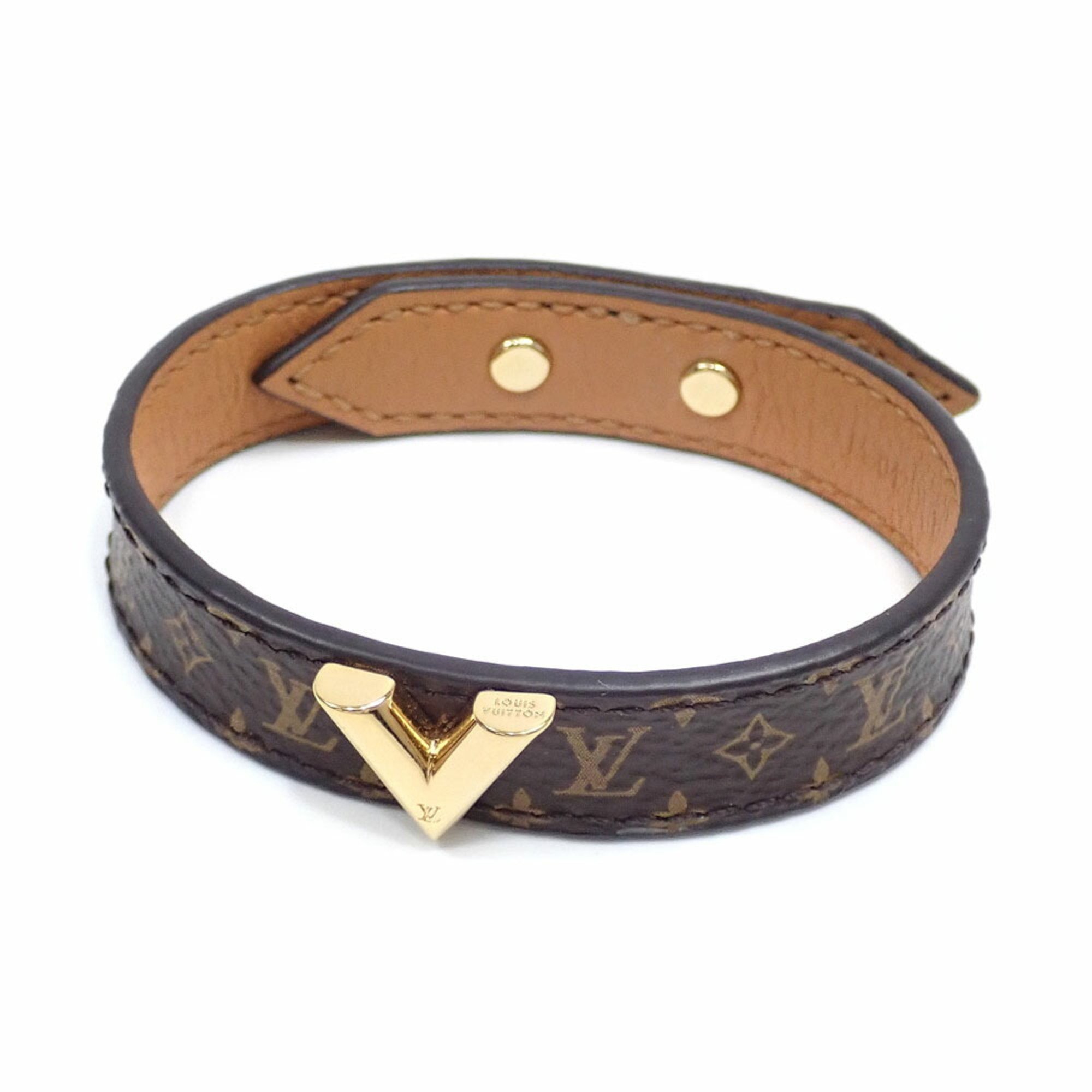 Louis Vuitton Essential V Bracelet for Women Monogram Canvas Size 17 M6042F