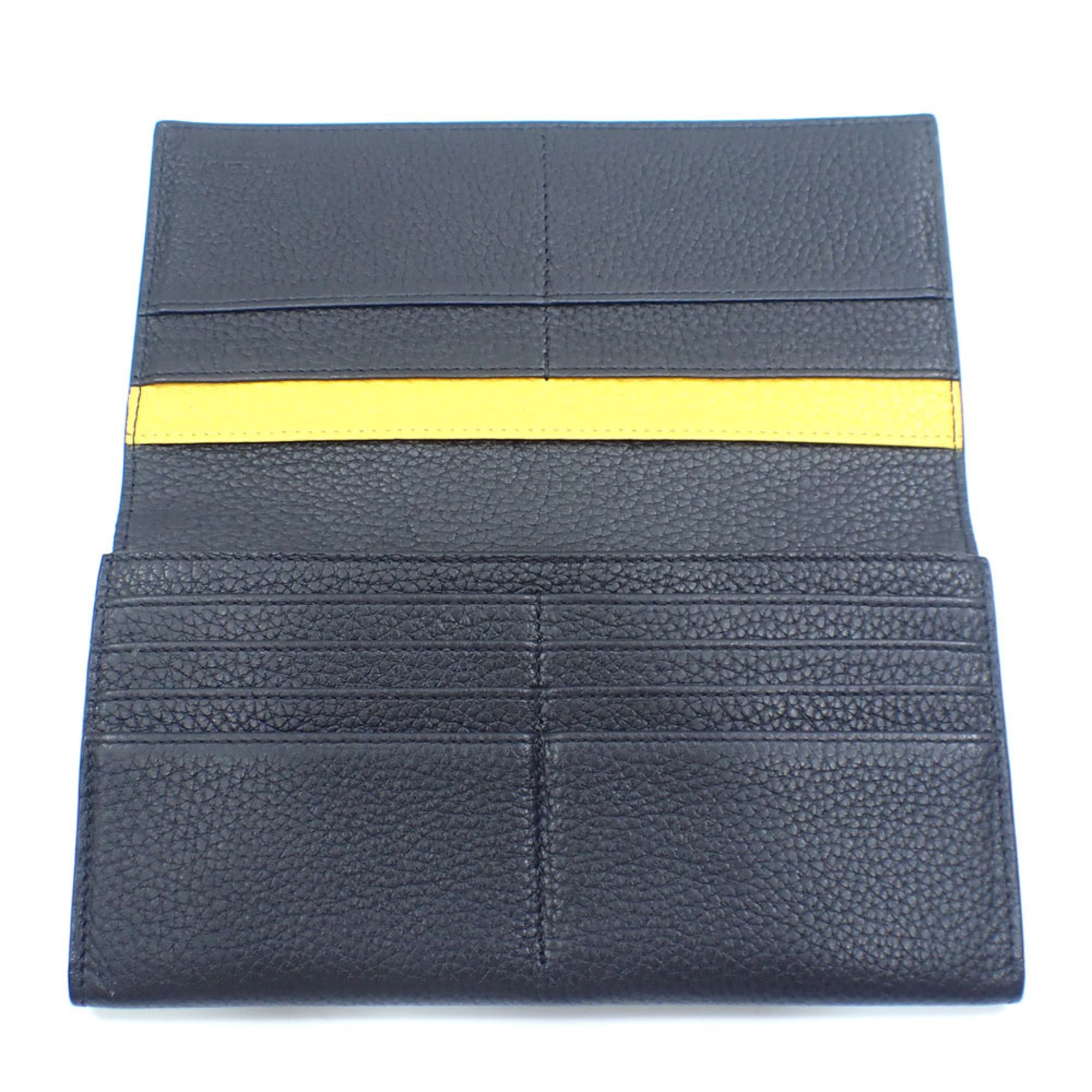 Fendi Men's Bi-fold Long Wallet Black Leather 7M0264 A8V7 F0R2A Monster A215140