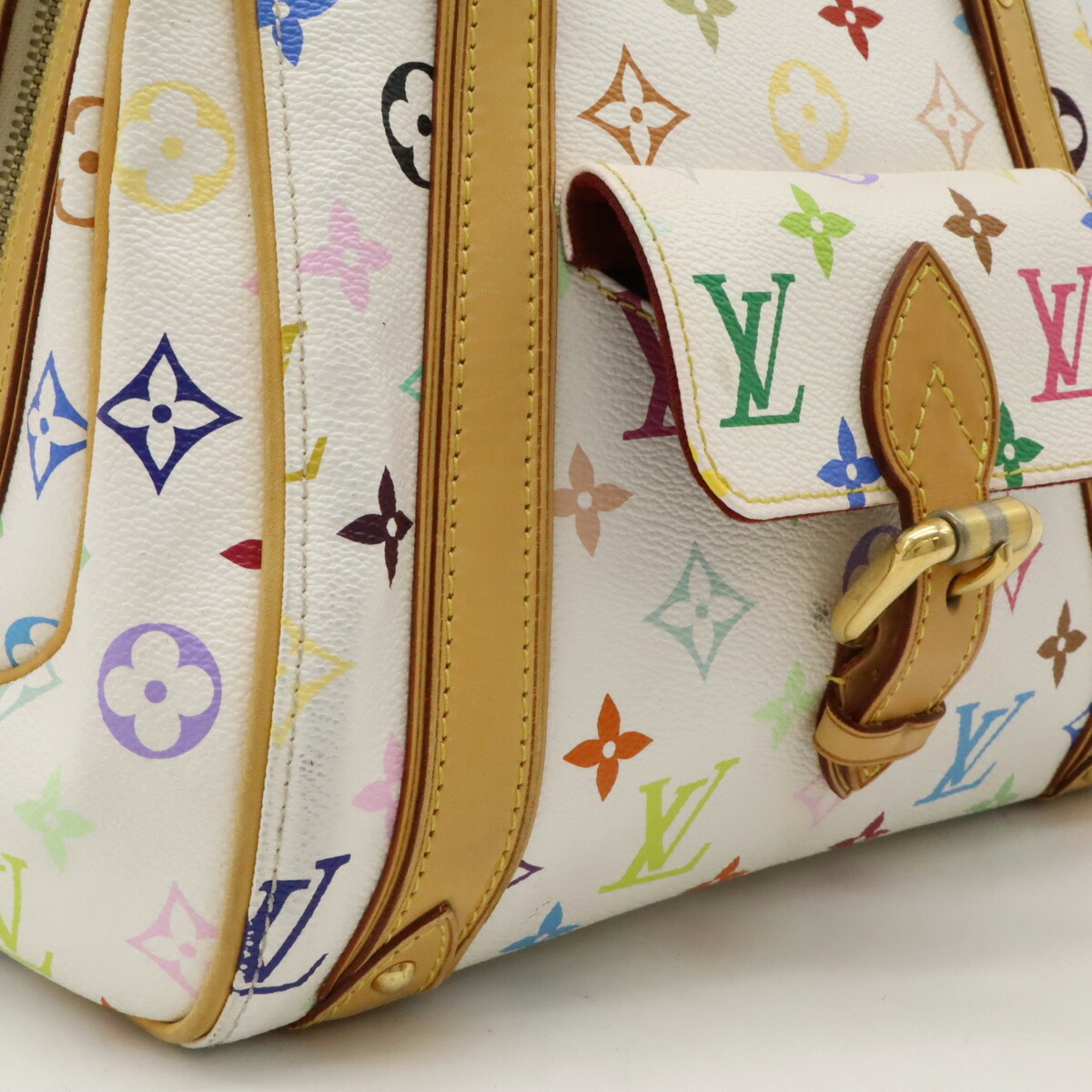 LOUIS VUITTON Louis Vuitton Monogram Multicolor Priscilla Handbag Bag Blanc White M40096