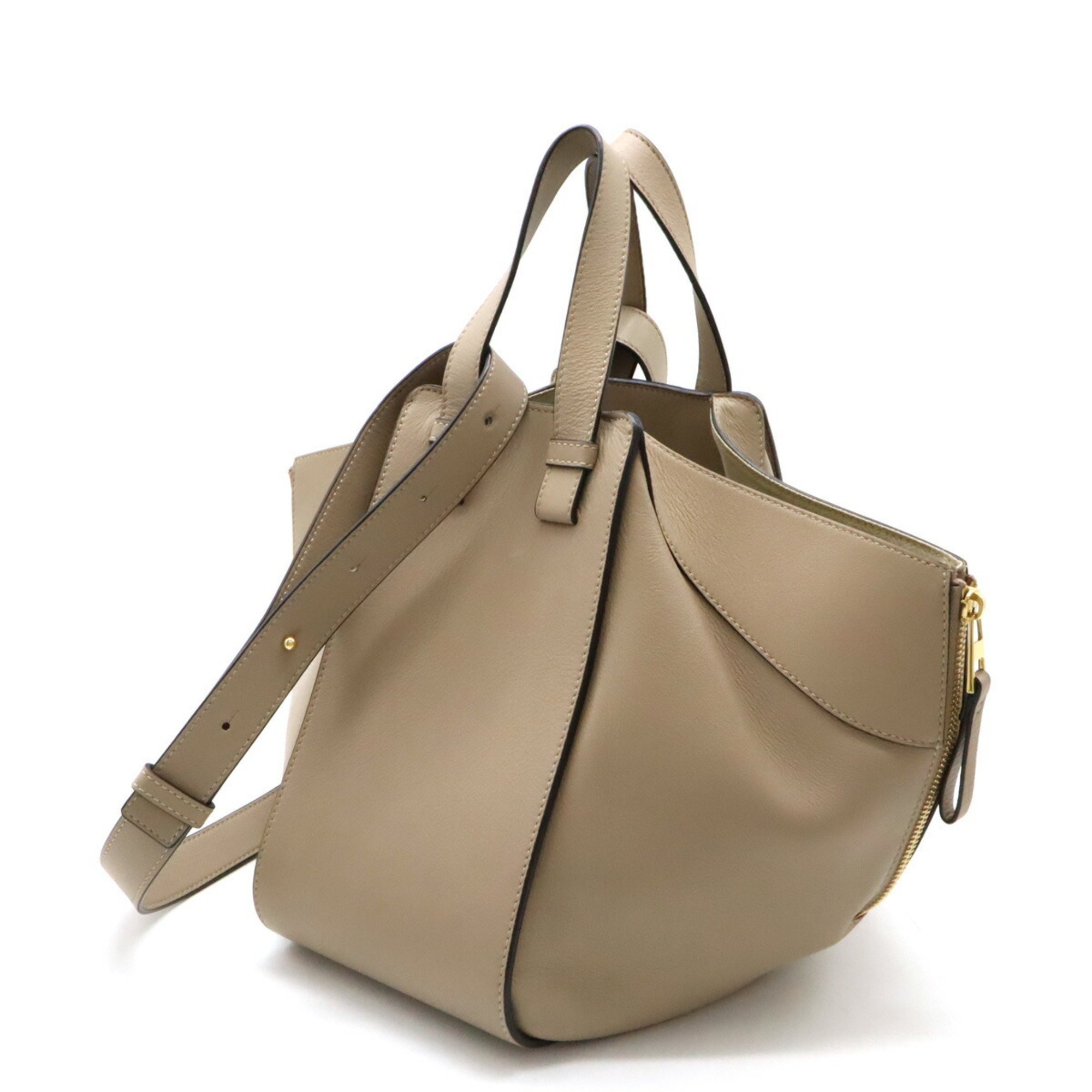 LOEWE Hammock Bag Small Handbag Shoulder 6WAY Leather Beige 387.30.S35