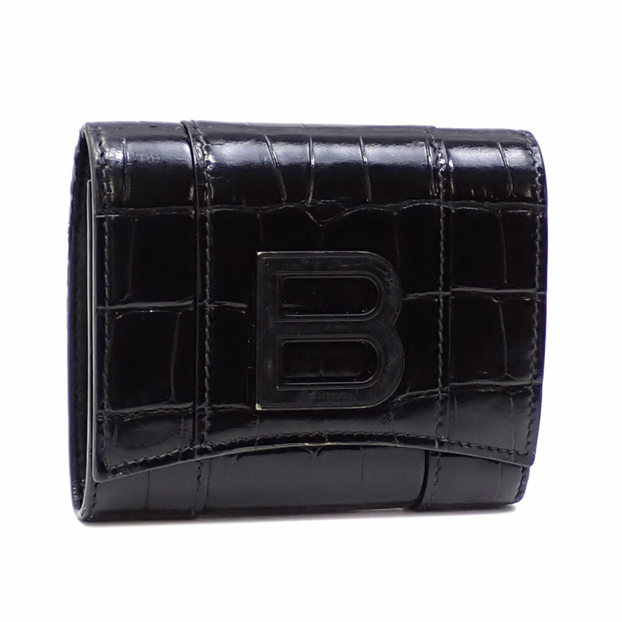 Balenciaga Tri-fold Wallet for Women in Black Calf Leather 1LR67