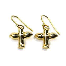 TIFFANY&Co. Tiffany K18YG Yellow Gold Bird Cross Earrings 4.5g for Women