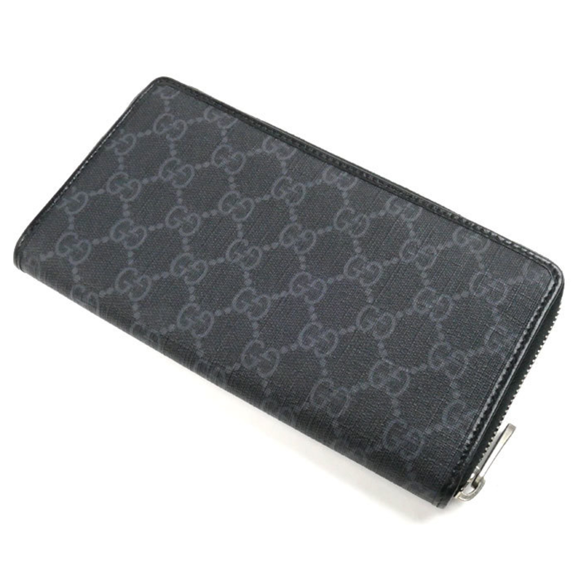 GUCCI Gucci Interlocking G Zip Around Long Wallet Round Black 673003 Men's