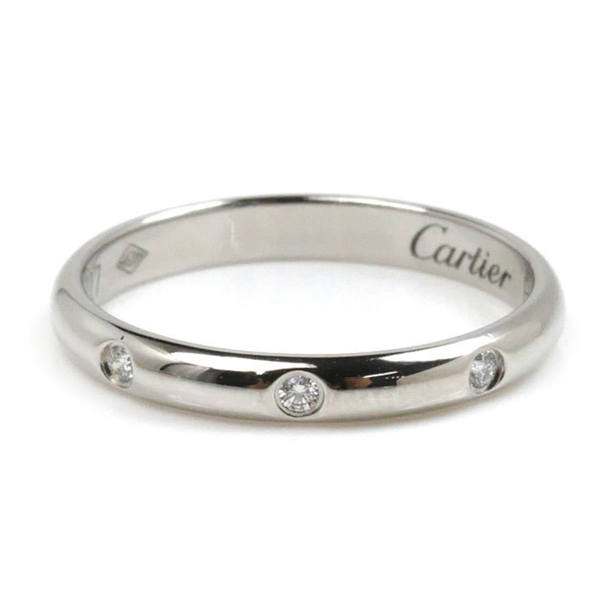 CARTIER Pt950 Platinum 1895 Wedding 3PD Ring B4058350 Diamond Size 10 50 2.7g Women's