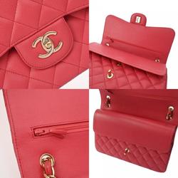 CHANEL Chanel Matelasse Chain Shoulder Double Flap 30cm Pink A58600 Women's Caviar Skin Bag