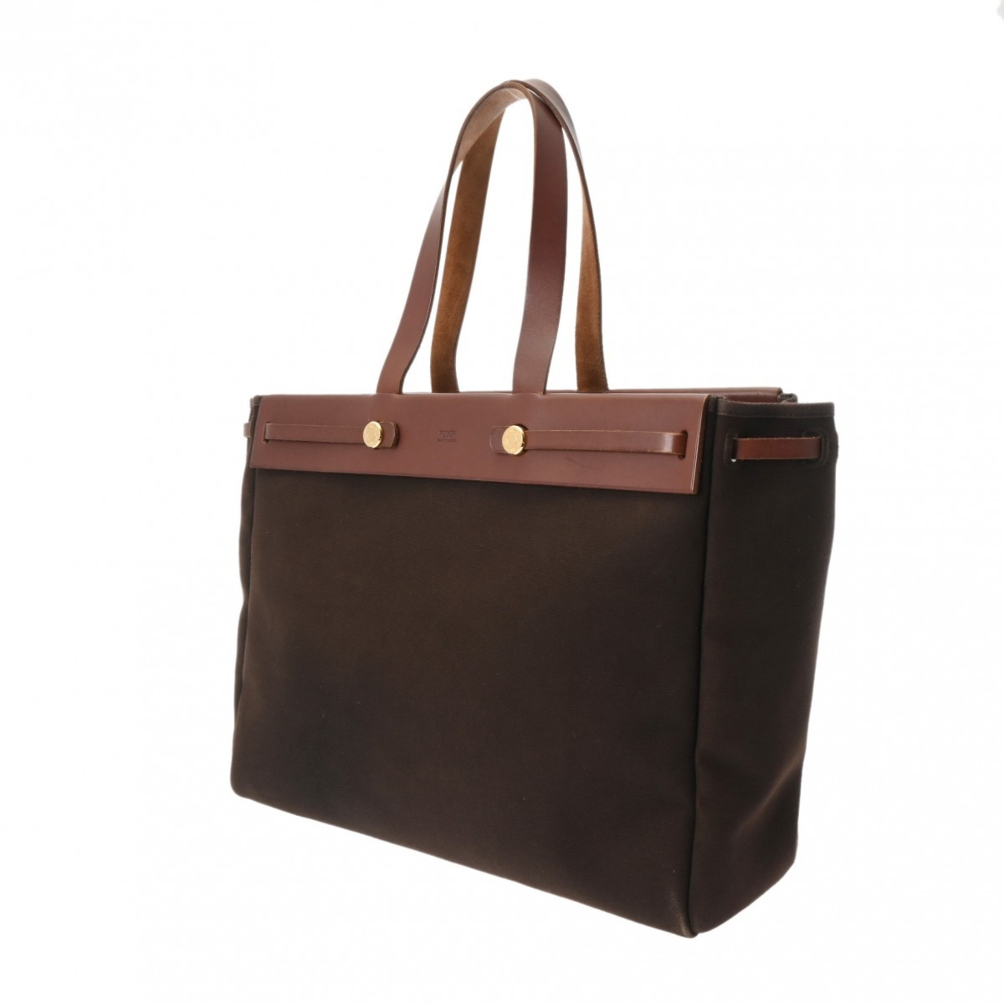 HERMES Hermes Airbag Cabas GM Brown - □F stamp (around 2002) Unisex Toile Officier/Leather Tote Bag