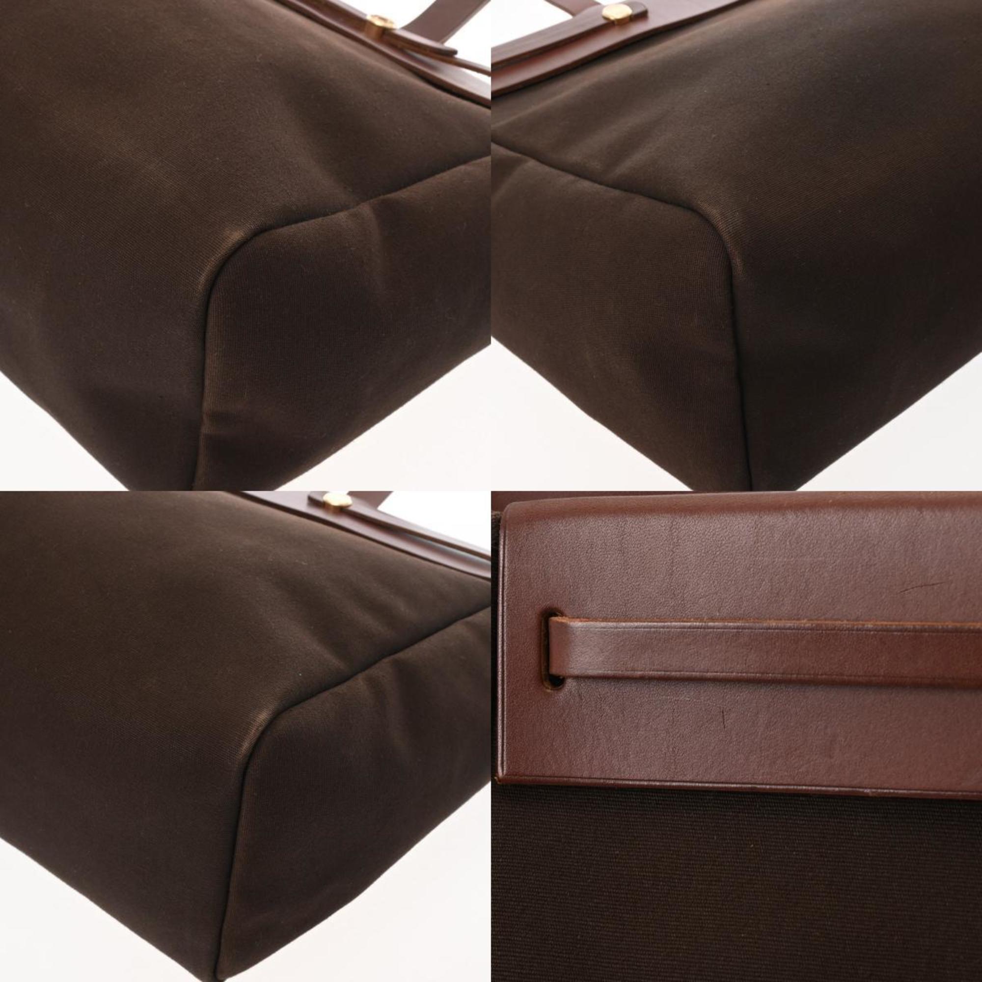 HERMES Hermes Airbag Cabas GM Brown - □F stamp (around 2002) Unisex Toile Officier/Leather Tote Bag