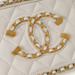 CHANEL CC Figley Small Vanity Chain Around White Women's Calf Shoulder Bag