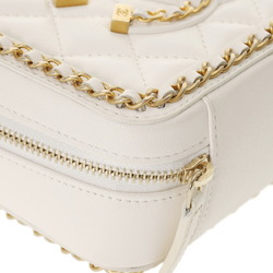 CHANEL CC Figley Small Vanity Chain Around White Women's Calf Shoulder Bag