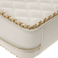 CHANEL CC Figley Small Vanity Chain Around White Women's Calf Shoulder Bag