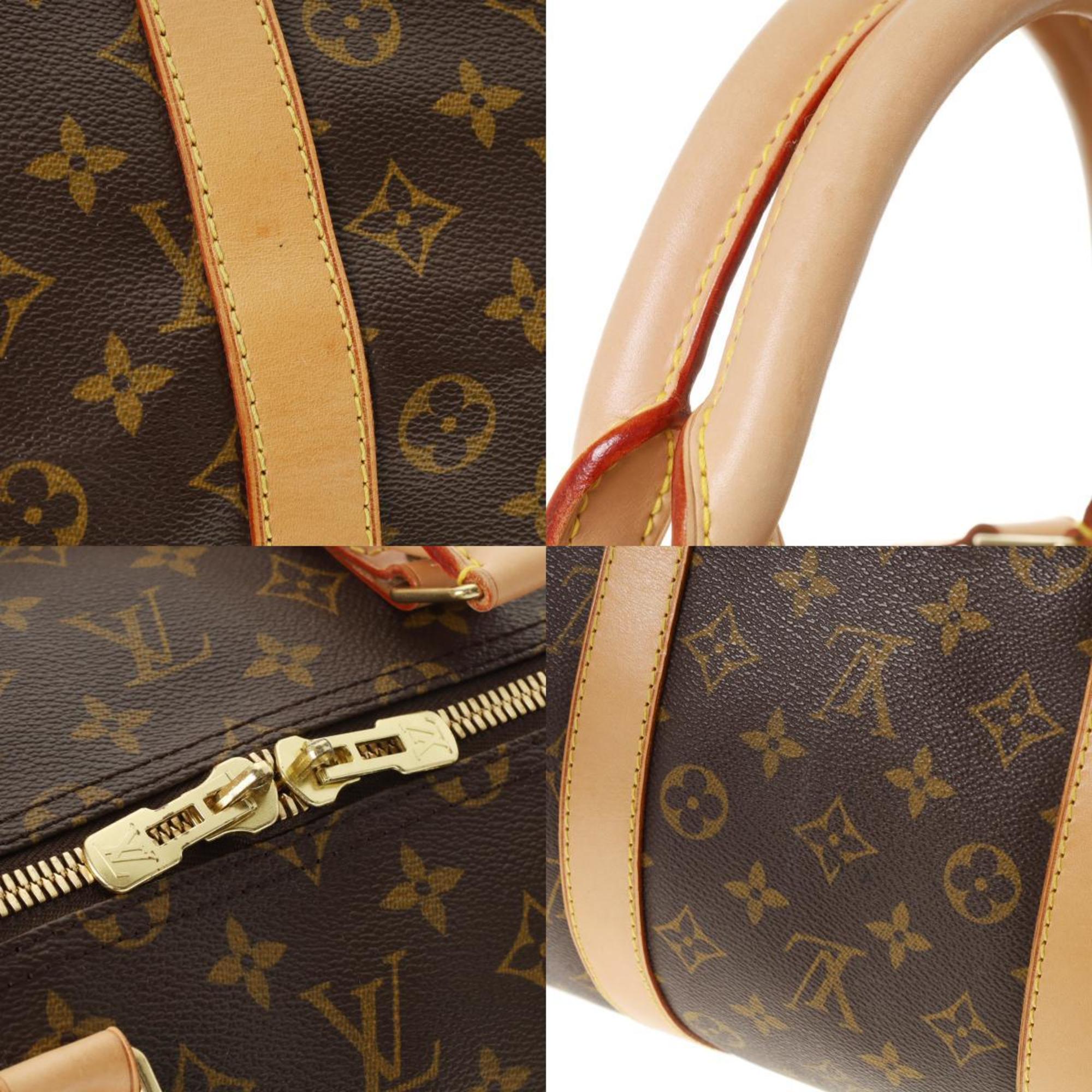 LOUIS VUITTON Louis Vuitton Monogram Keepall Bandouliere 55 Brown M41414 Unisex Canvas Boston Bag