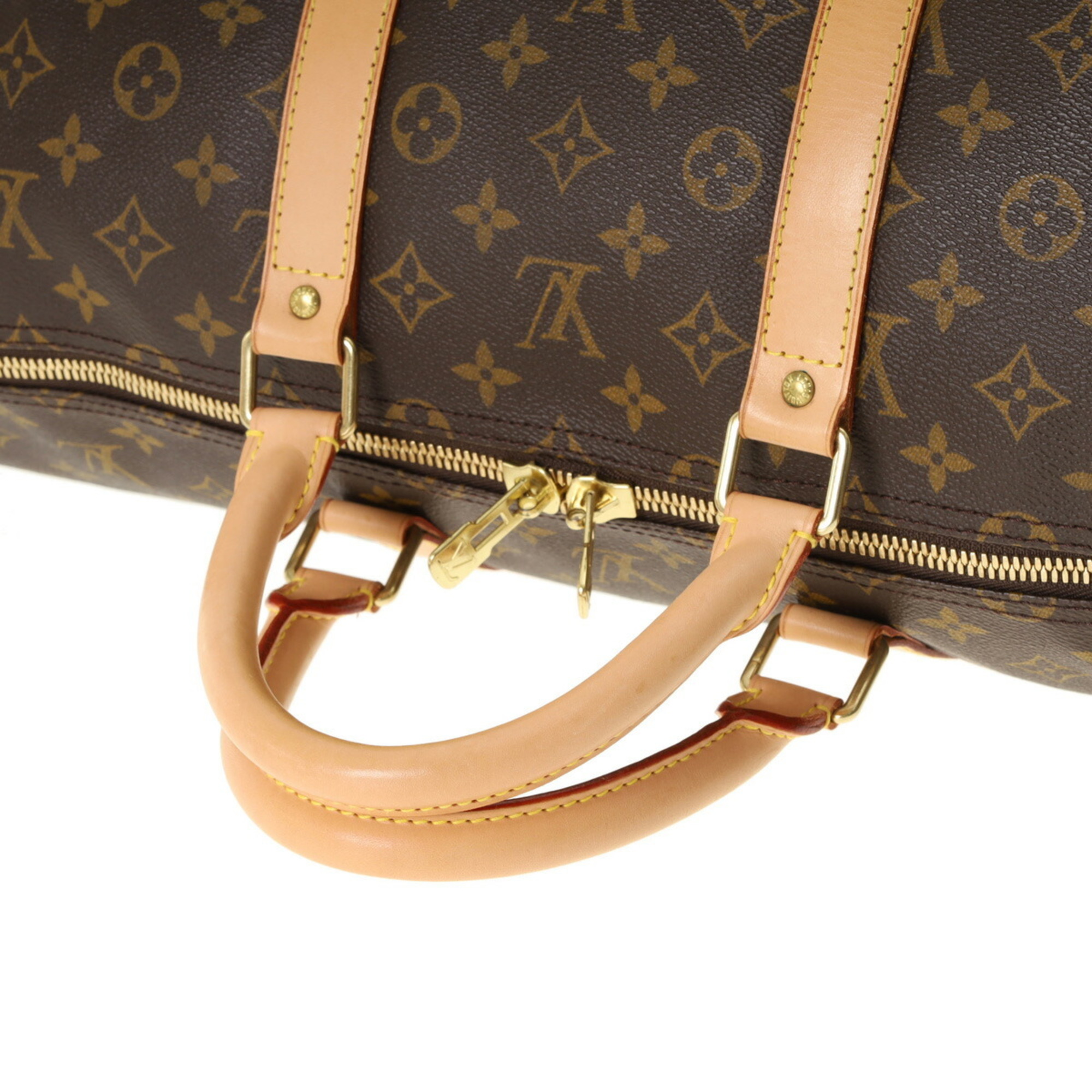 LOUIS VUITTON Louis Vuitton Monogram Keepall Bandouliere 55 Brown M41414 Unisex Canvas Boston Bag