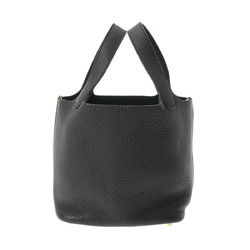 HERMES Picotin Lock PM Black U Stamp (around 2022) Women's Taurillon Clemence Handbag