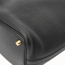 HERMES Picotin Lock PM Black U Stamp (around 2022) Women's Taurillon Clemence Handbag