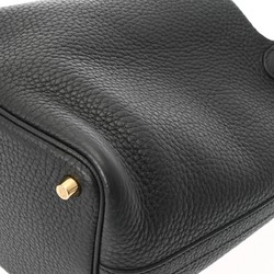 HERMES Picotin Lock PM Black U Stamp (around 2022) Women's Taurillon Clemence Handbag