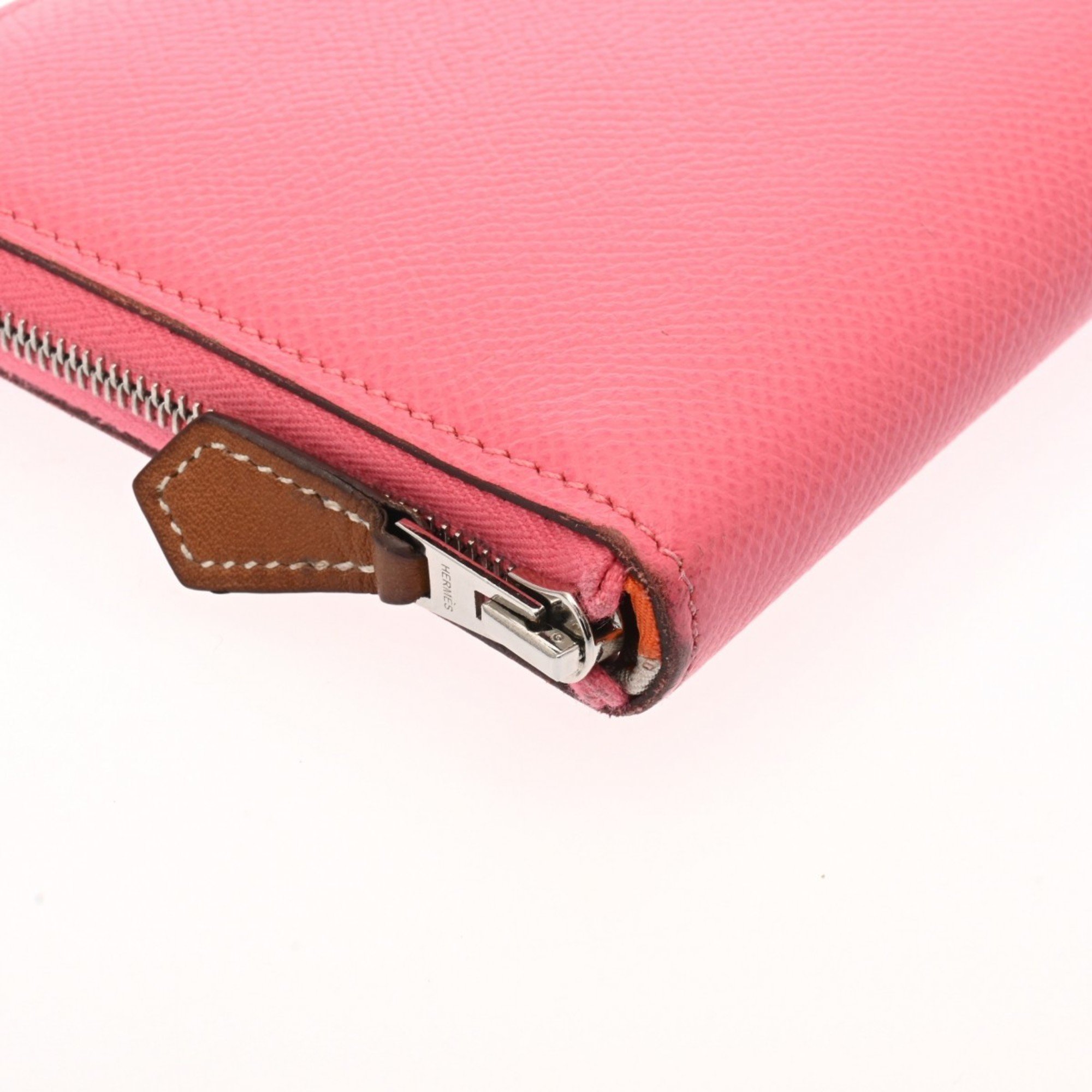 HERMES Azap Long Silk In Rose Azalee C Stamp (around 2018) Women's Epsom Leather Wallet