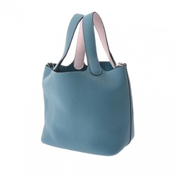 HERMES Picotin Lock PM Eclat New Blue Jean/Mauve Pale W Stamp (around 2024) Women's Taurillon Clemence Handbag