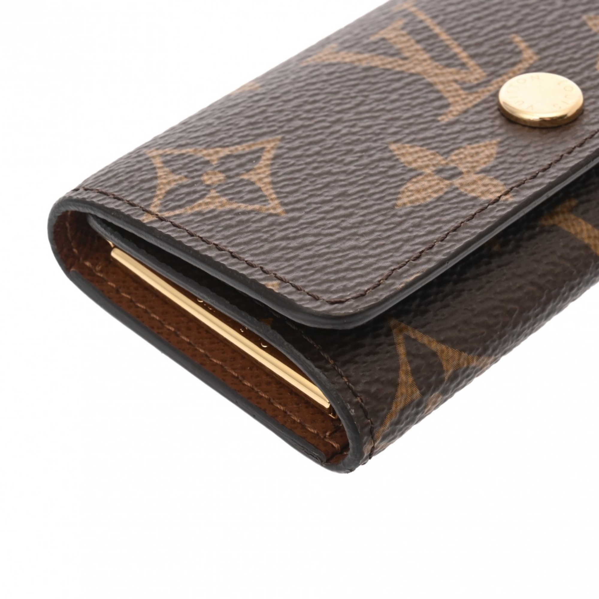 LOUIS VUITTON Louis Vuitton Monogram Multicle 4 4-ring type Brown M69517 Women's Canvas Key Case