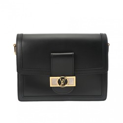 LOUIS VUITTON Louis Vuitton Dauphine MM Chain Shoulder Black M55821 Women's Leather Bag