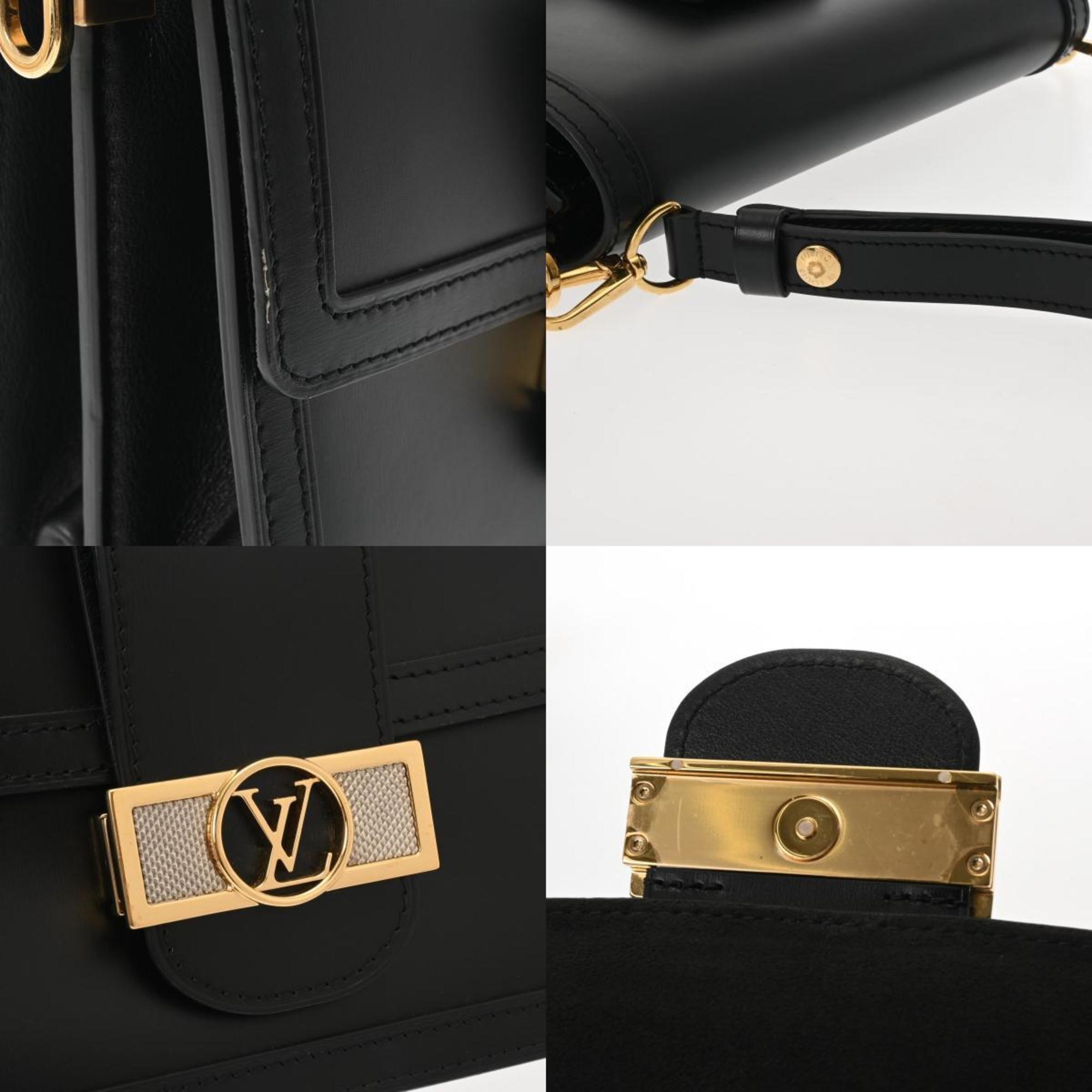 LOUIS VUITTON Louis Vuitton Dauphine MM Chain Shoulder Black M55821 Women's Leather Bag