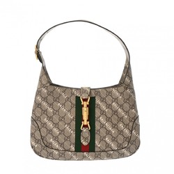 GUCCI GG Supreme Jackie 1961 The Hacker Project Balenciaga Collaboration Outlet Beige 636706 Women's PVC Shoulder Bag